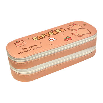 Cute double-layer pencil bag large capacity cartoon stationery storage pencil case elementary school boy and girl high-value stationery box