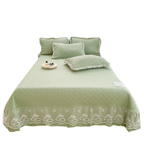 Lingyun 2024 new spring thickened pure cotton waffle four-piece set small fresh quilt cover bed sheet three-piece set