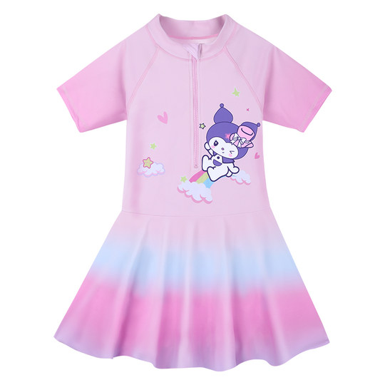 儿童连体泳衣女孩2025新款泡温泉沙滩泳池游泳防晒连衣裙泳装