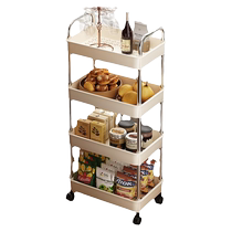 Trolley storage rack kitchen stainless steel mobile storage household floor-standing snack bathroom multi-layer storage rack