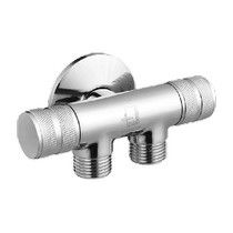 Submarine one in and two out triangular valve double switch fine copper dual use water outlet dual control one minute two three head water distributor