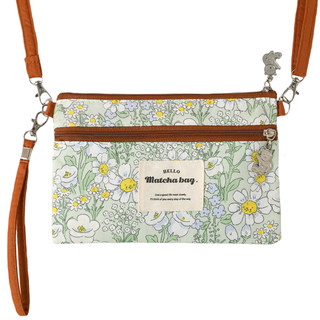 郁香轻语 双层拉链斜挎手机包女大容量加厚棉布横版保护套收纳袋