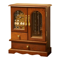 Wooden jewelry box high-end exquisite hand jewelry storage box necklace earrings gold jewelry box multi-layer storage cabinet