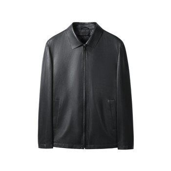 Goldlion 2025 autumn and winter new men's leather jacket sheepskin lapel zipper jacket for men