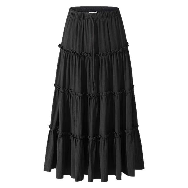 CLIMAX VISION ballet college style ruffled lazy and elegant A-line fluffy cake skirt long skirt
