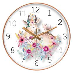Nordic Deer Silent Clock Wall Clock Decoration for Living Room Creative Stylish Simple Modern Home Bedroom Clock