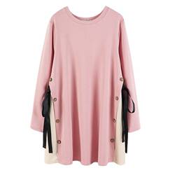 Maternity Wear Set, Spring and Autumn Style, Mid-Length, Trendy, Loose-Fitting Long-Sleeved Sweatshirt, T-Shirt Two-Piece Set, Outerwear Maternity Wear