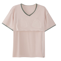 Catman New Chinese Style Pajamas Womens Spring and Summer Ice Silk Short Sleeves with Chest Pad All-in-one 2024 New Modal Home Clothes