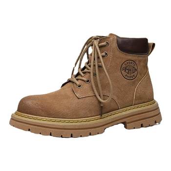 Genuine leather martin boots men's high top rhubarb boots men's work shoes