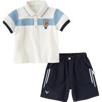 David Bella childrens five-quarter pants suit 2024 boys new sports style short-sleeved two-piece set baby boy summer clothing