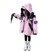 Girl Assault Jacket Jacket 2024 New Spring Dress Children Trendy Foreign Air Blouses Big Child Spring Girl Wind Clothes