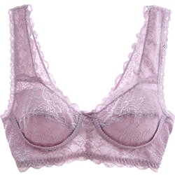 Thin Wireless Bra Spongeless Lace Beauty Vest Style Young Women's Seamless Sleeping Bra Thin Molded Cup