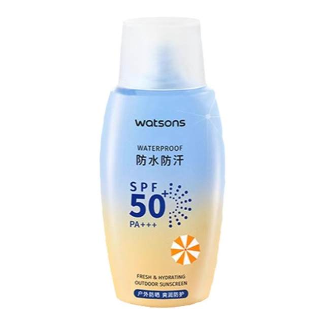 Watsons Outdoor Sunshine Waterproof Sunscreen SPF50+ PA+++100ml Anti-sweat and refreshing film without greasiness