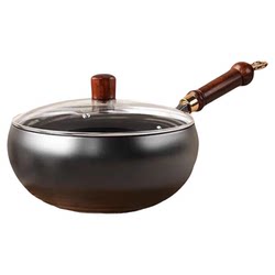 Authentic Zhangqiu Handmade Iron Pot, Large Belly Pot, Official Flagship Store, Genuine Cooking Pot, Household Non-Coated Non-Stick Frying Pan