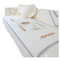 Sofa cushion 100% cotton for all seasons non-slip 100% cotton fabric seat cushion simple modern 2024 leather sofa cover cover