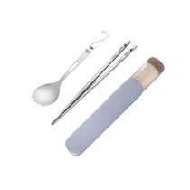 Keiths pure titanium chopsticks and spoons set portable for outdoor camping safe hygienic healthy and non-toxic