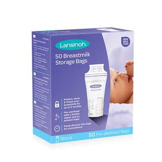 Lansinoh breast milk storage bag fresh milk storage bag disposable storage bag straight/spout 50 pieces