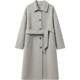 Lazy style mid-length woolen coat for women 24 autumn and winter new casual lace-up coat DDR4AD5204