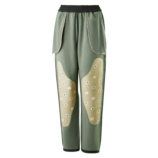 雅鹿男士户外防风保暖裤磁能发热护膝保温女休闲裤加绒加厚外穿冬