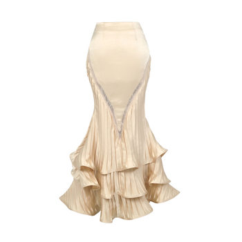 Blood supply original long crushed fishtail skirt