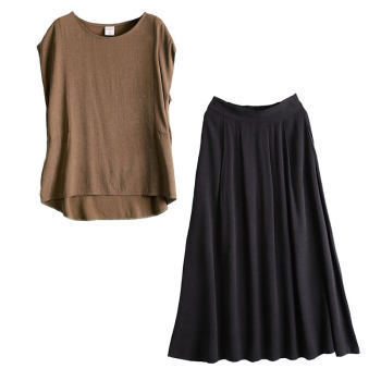 Pear-shaped body skirt ຄົນອັບເດດ: ປົກກະຕິໄຂມັນເລັກນ້ອຍ slimming summer ຂອງແມ່ຍິງ lyocell skirt