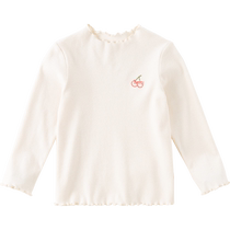 David Bella girls bottoming shirt childrens white knitted baby thin top long-sleeved T-shirt black childrens clothing girl