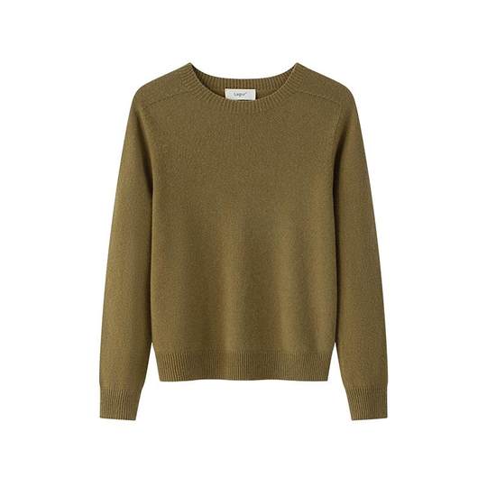 重磅推出！100%纯羊毛定纺针织打底衫上衣内搭毛衣纯色秋冬女高级