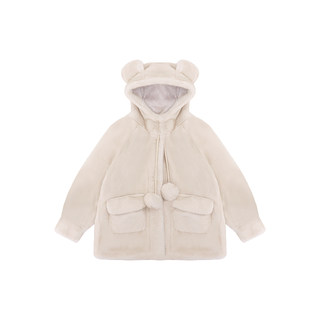 Autumn and winter korean style new bear ears hooded fur jacket