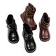 Book cute children's leather boots little girl belt buckle martin boots