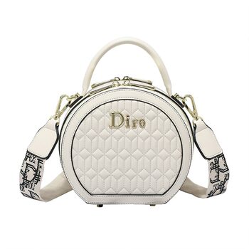 Diro authentic fashionable leather hand-held round cake bag