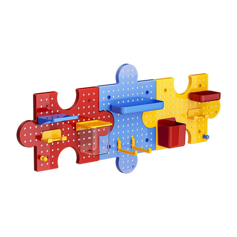Perforated board wall shelf desktop without drilling