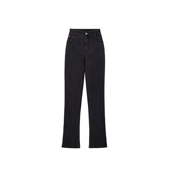 Misaz man's hand! Slender black and gray elastic jeans micro -flared pants plus velvet/no velvet