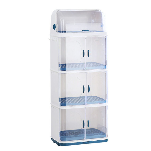 Kitchen bowl rack with cover multi-layer dustproof household storage box