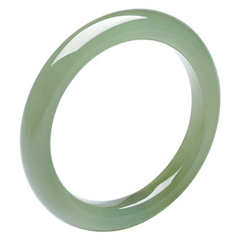 Natural clear water light green hetian jade bracelet with lifelong fidelity