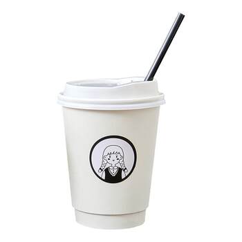 Coffee cup, disposable coffee cup, milk tea paper cup, special take-out packaging with lid, commercial hot drink custom logo