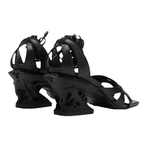 DAPHNELAB Daphne sugar-free 3D printed strappy high-heeled sandals for women 2024 new versatile split-toe sandals