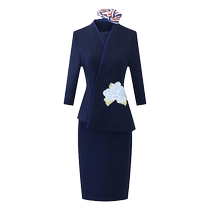 Fashionable new Chinese style embroidered professional suit for women formal high-end two-piece set retro stewardess work clothes Chinese style