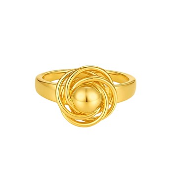 Tsl xie ruilin rose gold ring 5d hard gold craftsmanship pure gold flower shape ring women xr372