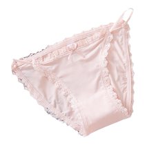 Unisex underwear summer ice silk ultra-thin seamless pure lust style underwear low waist thin strap pure cotton large size briefs