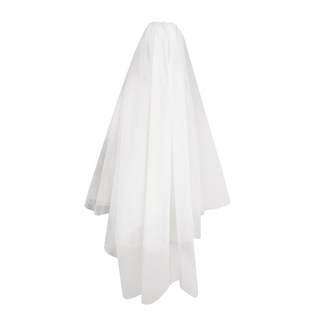 V813法式白色双层求婚领证小头纱 简约短款新娘结婚登记拍照道具