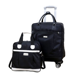 Fabric Trolley Bag Women's Small Portable Luggage Bag Trolley Travel Bag Short-Sports Short-Sports Bags Short-Sports Bags Lightweight Large-capacity Mother-in-Child Bag Boarding Bag