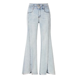 Enos Eshi 2024 ພາກຮຽນ spring ໃຫມ່ commuter ຝ້າຍແອວສູງ slit wide leg pants jeans ແມ່ຍິງ 30223225