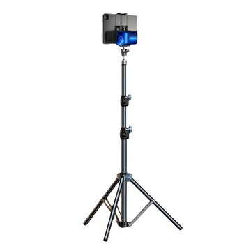 Portable and universal floor-standing tripod for mobile phones and tablets