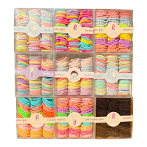 90 boxes of childrens seamless small rubber bands candy-colored baby hair bands cute and highly elastic hair ties