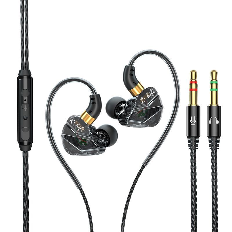 Desktop computer gaming headset in-ear wired with microphone