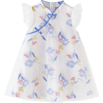 (National Style) Mini Bala Cheongsam Dress Girls Skirt Princess Skirt Childrens Baby Childrens Clothing New Chinese Style
