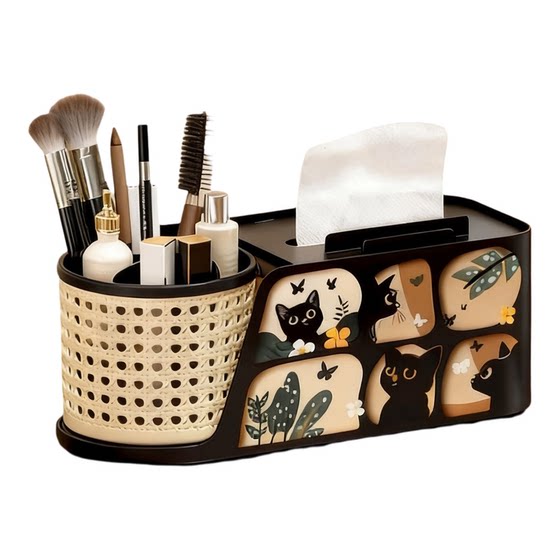 Medieval style tissue box, high-end remote control storage box, living room coffee table, dresser, retro light luxury desktop paper box