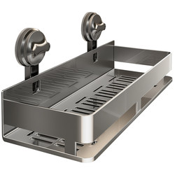 Suction Cup Storage Rack for Bathroom, No-Drill Wall-Mounted Washbasin Storage Rack for Restroom and Toilet