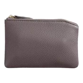 Real leather texture coin wallet for women with small and versatile leather zipper card bag key coin simple student thin and cute