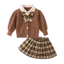 Banxidi Girls Autumn Clothing JK Suit 2024 New Baby Girl Princess Dress Childrens Fashionable Childrens Clothing Spring and Autumn